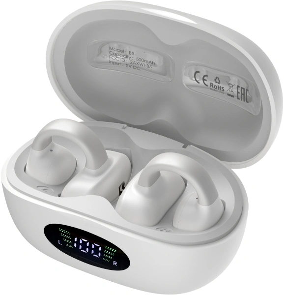 Гарнитура вкладыши A4Tech Biosong B5 TWS белый беспроводные bluetooth клипса (B5)