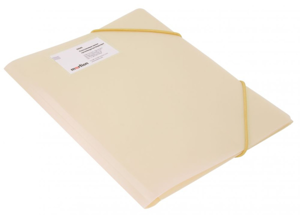 Папка на резинке Бюрократ Gems GEMPR05CREAM A4 пластик кор.30мм 0.5мм кремовый жемчуг карман для визитки