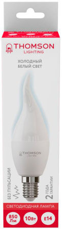 Лампа светодиодная Thomson TH-B2313 10Вт цок.:E14 свеча 220B 6500K св.свеч.бел.хол. Tail Candle (упак.:1шт)