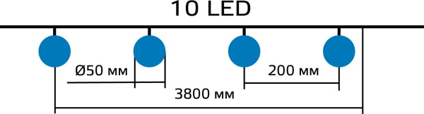 Гирлянда Gauss Solar GS033 нить шарики 10лам. дл.3.8м