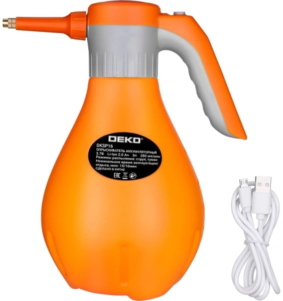 Опрыскиватель Deko DKSP16 аккум. 3л оранжевый/серый (065-1041)