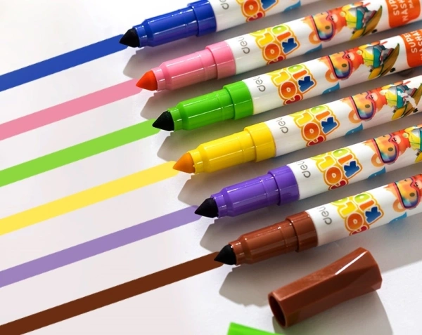 Фломастеры Deli EC155-24 пулевидный пиш. наконечник 24цв. коробка с европодвесом