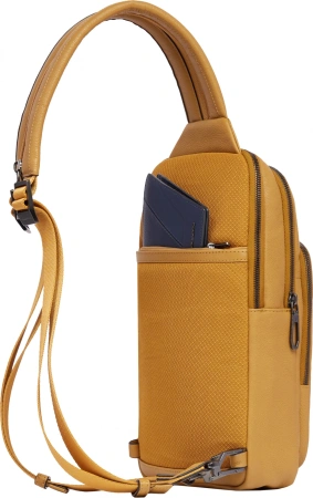 Рюкзак слинг мужской Piquadro Cronus CA6686S134/G горчичный кожа