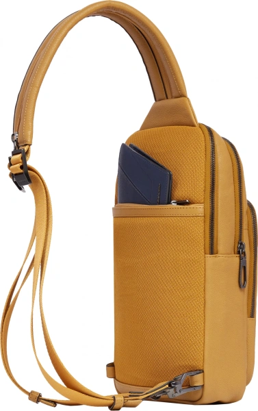 Рюкзак слинг мужской Piquadro Cronus CA6686S134/G горчичный кожа