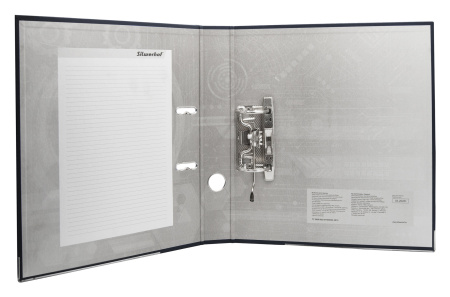 Папка-регистратор Silwerhof 355020-01 A4 50мм ПВХ/бумага черный мет.окант. сборная смен.карм. на кор.