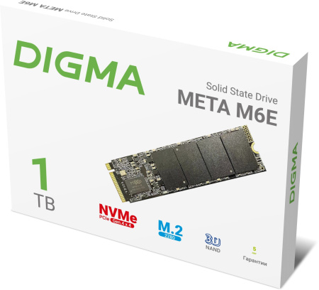 Накопитель SSD Digma PCIe 4.0 x4 1TB DGSM4001TM6ET Meta M6E M.2 2280