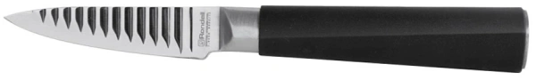 Нож кухонный Rondell Flamberg RD-684 стальной универсальный для овощей лезв.90мм рифленый край черный блистер