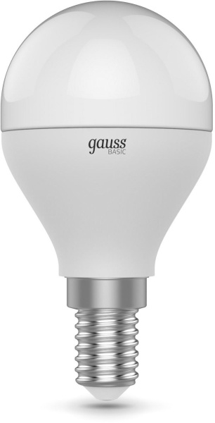Лампа светодиодная Gauss Basic 1053147 7Вт цок.:E14 шар 220B св.свеч.многоцв. (упак.:10шт)