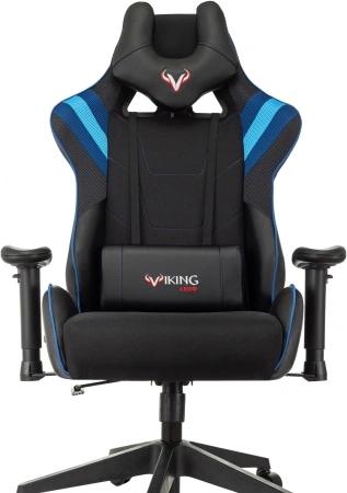 Кресло игровое Zombie VIKING 4 AERO черный/синий текстиль/эко.кожа с подголов. крестов. пластик