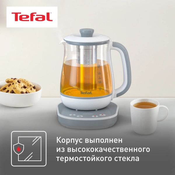 Чайник электрический Tefal BJ551B10 1.5л. белый (корпус: стекло)