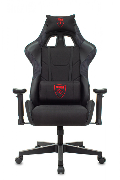 Кресло игровое Zombie Thunder 1 черный/карбон ткань/эко.кожа с подголов. крестов. пластик