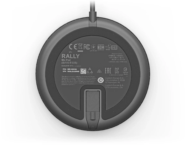 Микрофон проводной Logitech Mic Pod Black 2.95м черный