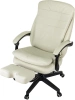 Кресло руководителя Бюрократ T-9950MSG-F слоновая кость эко.кожа крестов. пластик подст.для ног