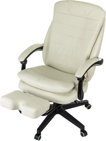 Кресло руководителя Бюрократ T-9950MSG-F слоновая кость эко.кожа крестов. пластик подст.для ног