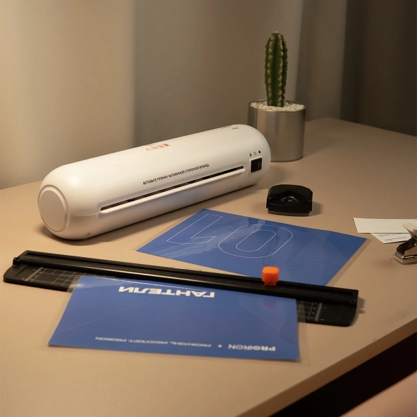 Ламинатор Heleos ЛМА4МБ 6 в одном белый/черный (ЛМА4МБ) A4 (75-150мкм) 32см/мин (2вал.) хол.лам. лам.фото