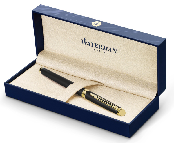 Ручка роллер Waterman Hemisphere (CWS0920750) Matte Black GT F черн. черн. подар.кор.