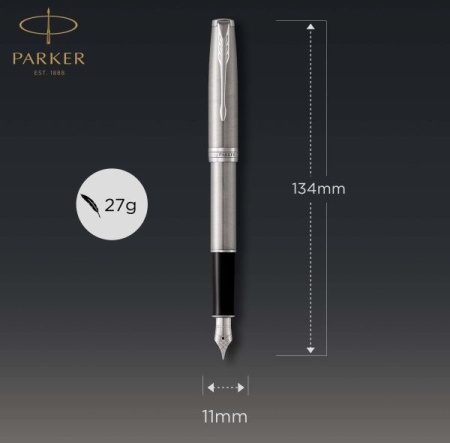 Ручка перьев. Parker Sonnet Core F526 (CW1931509) Stainless Steel CT F сталь нержавеющая