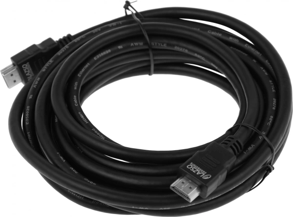 Кабель аудио-видео LAZSO WH-111 HDMI (m)/HDMI (m) 5м. позолоч.конт. черный (WH-111(5M))