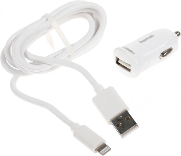 Комплект зар./устр. Hama H-183266 2.4A USB для Apple белый (00183266)