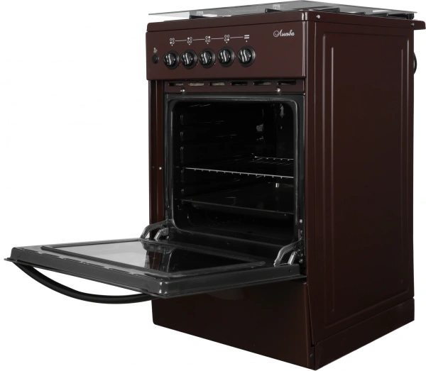 Плита Газовая Лысьва ГП 400 МС-2у коричневый (стеклянная крышка) реш.чугун