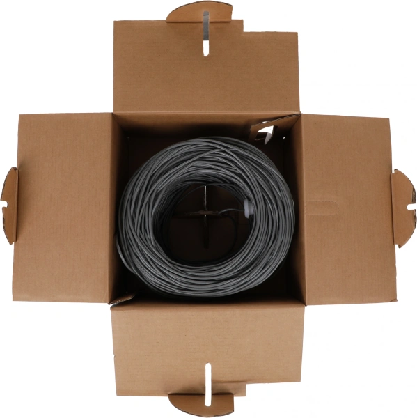 Кабель сетевой Buro BU-COP-040-100M UTP 4 пары cat.5E solid 0.40мм Cu 100м серый