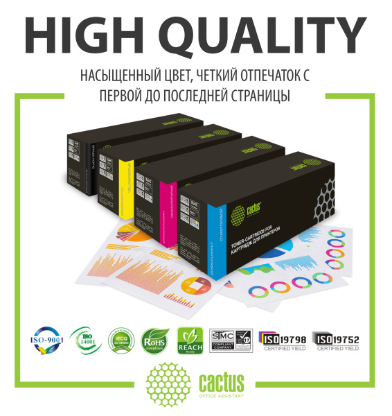 Картридж лазерный Cactus CS-WC7525Y 006R01518 желтый (15000стр.) для Xerox WorkCentre 7525/7530/7535/7545/7556