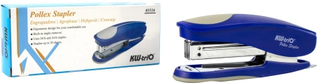 Степлер Kw-Trio 5516BLU Half-strip Pollex 24/6 26/6 (20листов) встроенный антистеплер синий 105скоб