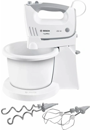 Миксер ручной Bosch MFQ36460S 450Вт белый/серый
