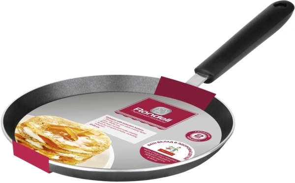 Сковорода блинная Rondell Pancake frypan RDA-022 круглая 24см покрытие: Xylan Plus ручка несъемная (без крышки) черный