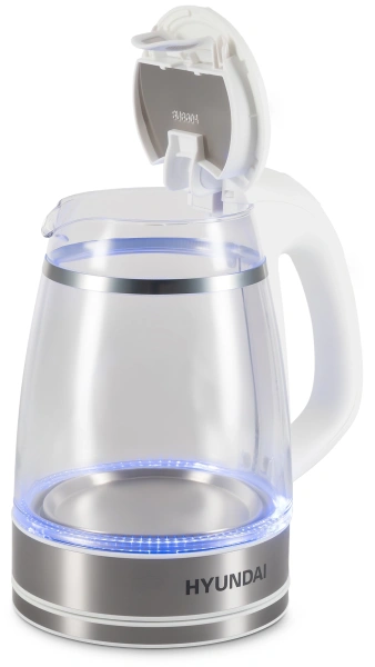 Чайник Hyundai HYK-G3506 1.7л. 2200Вт белый/серебристый (стекло)