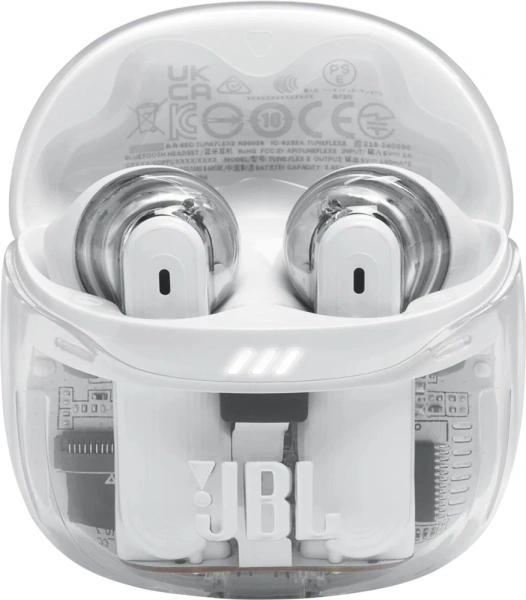Гарнитура вкладыши JBL Tune Flex 2 Ghost Edition прозрачный/белый беспроводные bluetooth в ушной раковине (JBLTFLEX2GWHT)