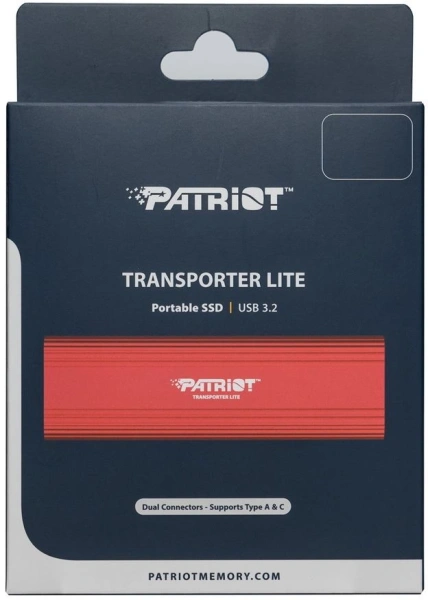 Накопитель SSD Patriot USB-C 1TB PTPL1TBPEC Lite Transporter 2.5" красный