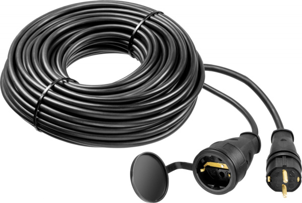 Удлинитель силовой Зубр 55017-10 3x2.5кв.мм 1розет. 10м КГ 20A без катушки черный