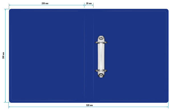 Папка на 2-х кольцах Buro -ECB0420/2RBLUE A4 пластик 0.5мм синий