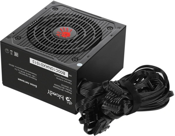 Блок питания Bloody ATX 600W BD-PS600W 80 PLUS WHITE (20+4pin) APFC 120mm fan 6xSATA RTL