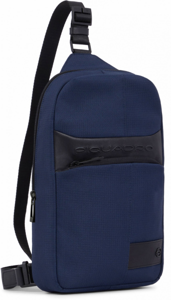 Рюкзак слинг мужской Piquadro Wollem CA5751W129/BLU синий полиэстер/натур.кожа