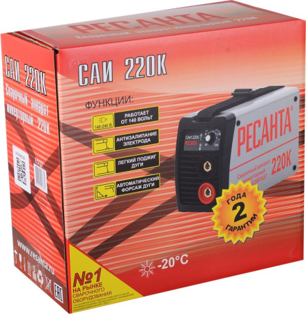 Сварочный аппарат Ресанта САИ-220К инвертор ММА DC 7.2кВт