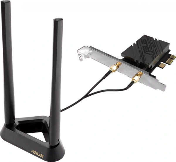 Сетевой адаптер Wi-Fi + Bluetooth Asus PCE-BE92BT BE9400 PCI Express 2ант.
