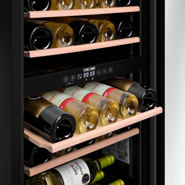 Винный шкаф Maunfeld MFWC-85D28 2-хкамерн. черный глянц.