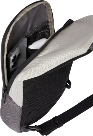 Рюкзак слинг мужской Piquadro Brief2 Special CA4536BR2S/GRN серый/черный нейлон/натур.кожа