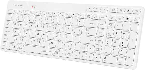 Клавиатура A4Tech Fstyler FBK27C AS белый USB беспроводная BT/Radio slim Multimedia (FBK27C AS)