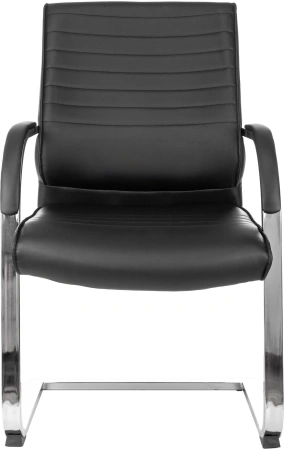 Кресло Бюрократ T-8010-Low-V черный эко.кожа низк.спин. полозья металл хром