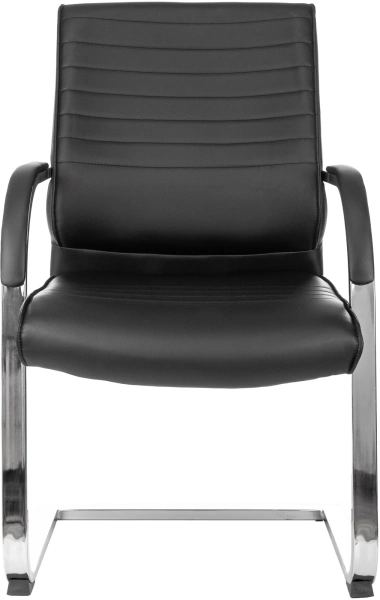 Кресло Бюрократ T-8010-Low-V черный эко.кожа низк.спин. полозья металл хром