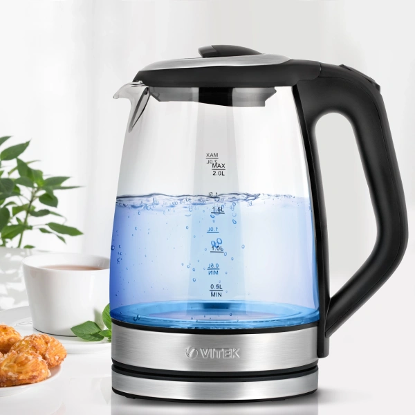 Чайник электрический Vitek VT-8800 2л. 2200Вт разноцветный корпус: стекло