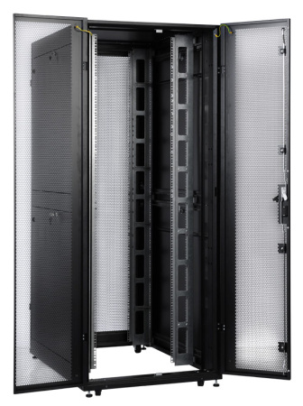 Шкаф серверный ЦМО (ШТК-СП-42.8.10-48АА-9005) напольный 42U 800x930мм пер.дв.перфор. задн.дв.перфор.2-хст. 2 бок.пан. 1350кг черный 690мм 180град. 1950мм