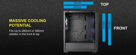 Корпус Azza Forest черный без БП ATX 4x120mm 4x140mm 2xUSB3.0 audio bott PSU