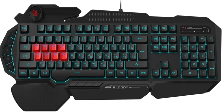 Клавиатура A4Tech Bloody B318 черный USB Multimedia for gamer LED (подставка для запястий)