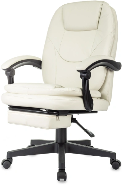 Кресло руководителя Бюрократ CH-868N-BF слоновая кость эко.кожа крестов. пластик подст.для ног