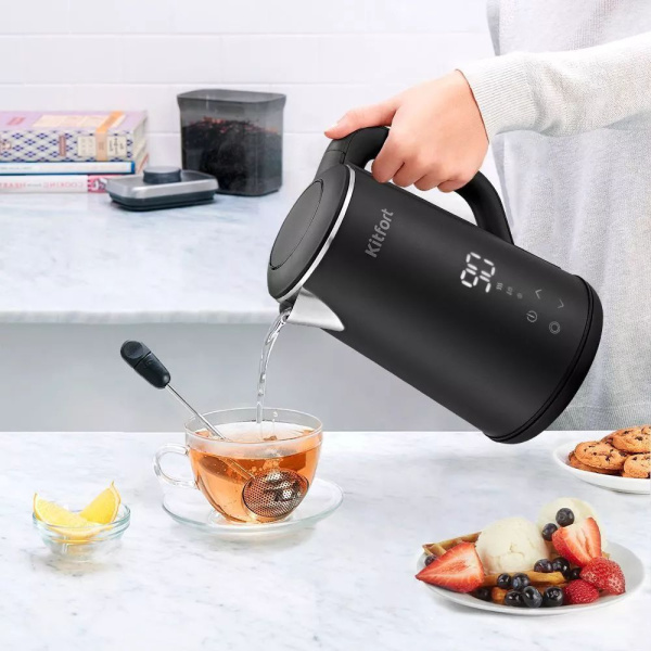Чайник Kitfort КТ-6188 1.6л. 1500Вт черный (пластик)
