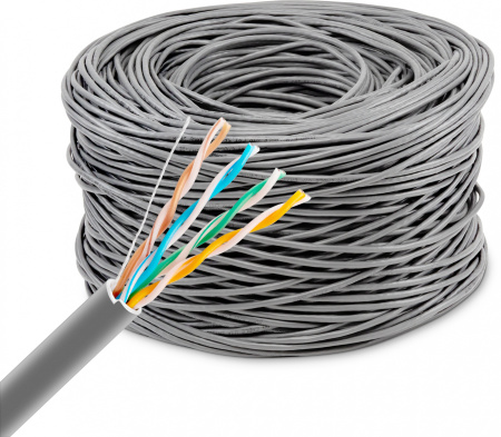 Кабель сетевой Buro UTP 4 пары cat5E solid 0.50мм Cu 305м серый